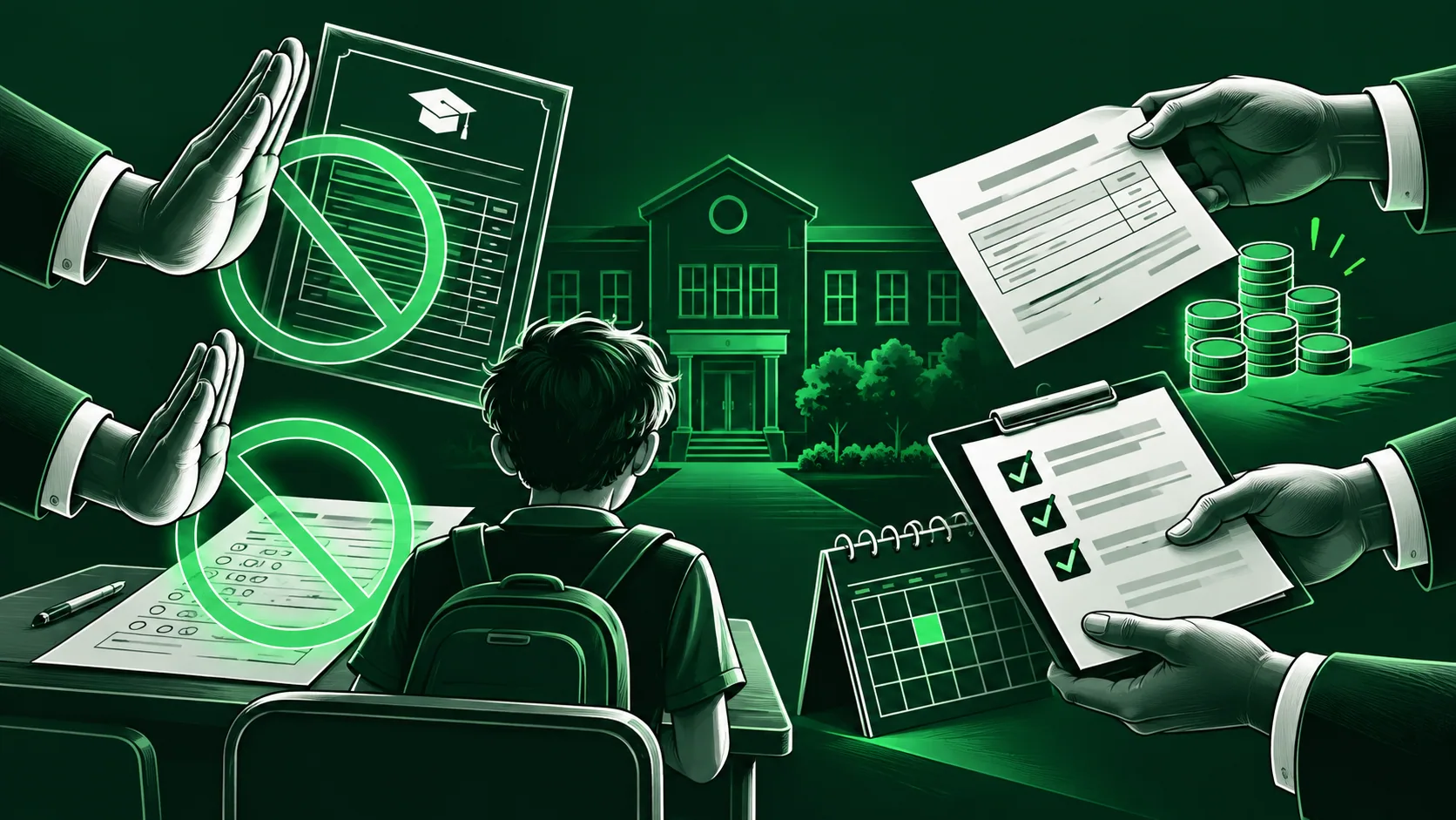 Capa editorial sobre Escola Particular Pode Reter Histórico ou Impedir Prova por Mensalidade Atrasada?