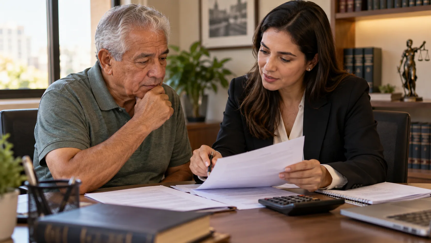 Aposentado e profissional analisam carta de concessão, contribuições e cálculo antes de pedir revisão