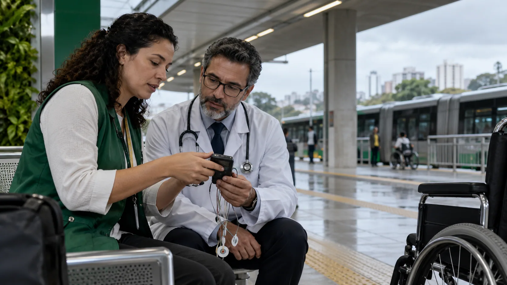 Cena editorial realista sobre Arritmia Sintomática, produzida para o Garante Direito