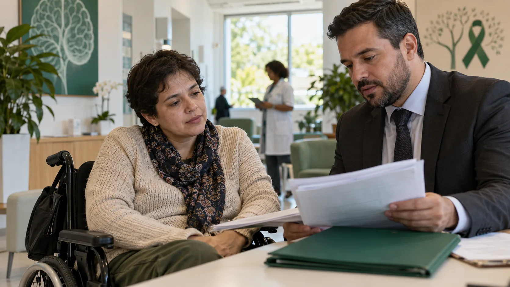 Cena editorial realista sobre Demência frontotemporal de início precoce, produzida para o Garante Direito