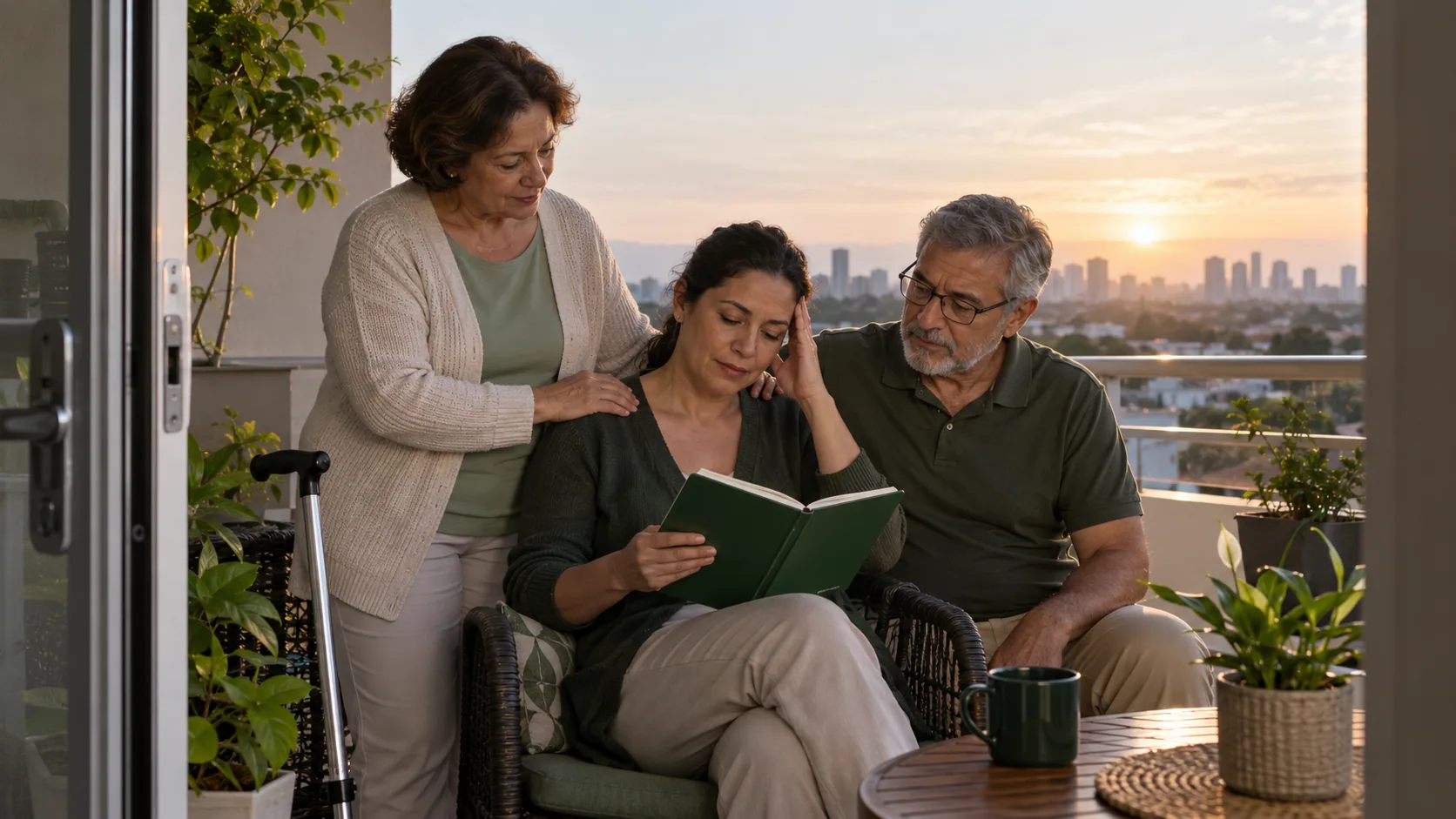 Cena editorial realista sobre Doença de Ménière, produzida para o Garante Direito