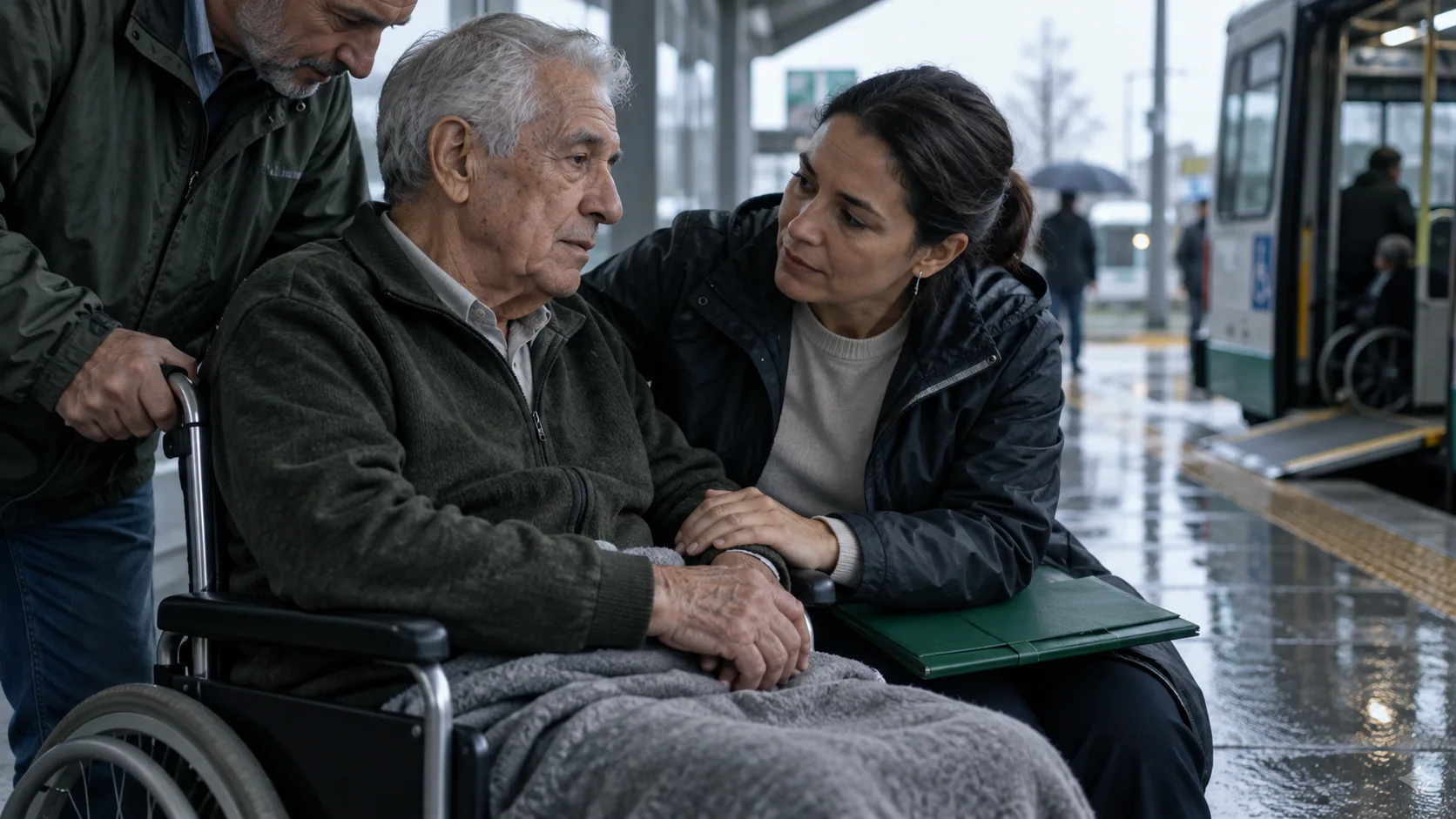 Cena editorial realista sobre Doença de Parkinson Avançada, produzida para o Garante Direito