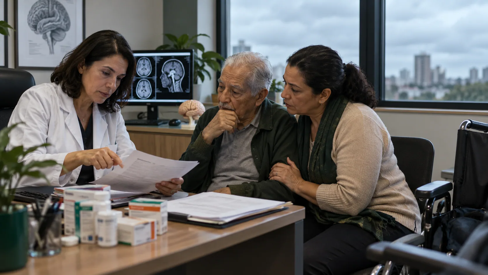 Cena editorial realista sobre Gastos com Remédios no BPC, produzida para o Garante Direito