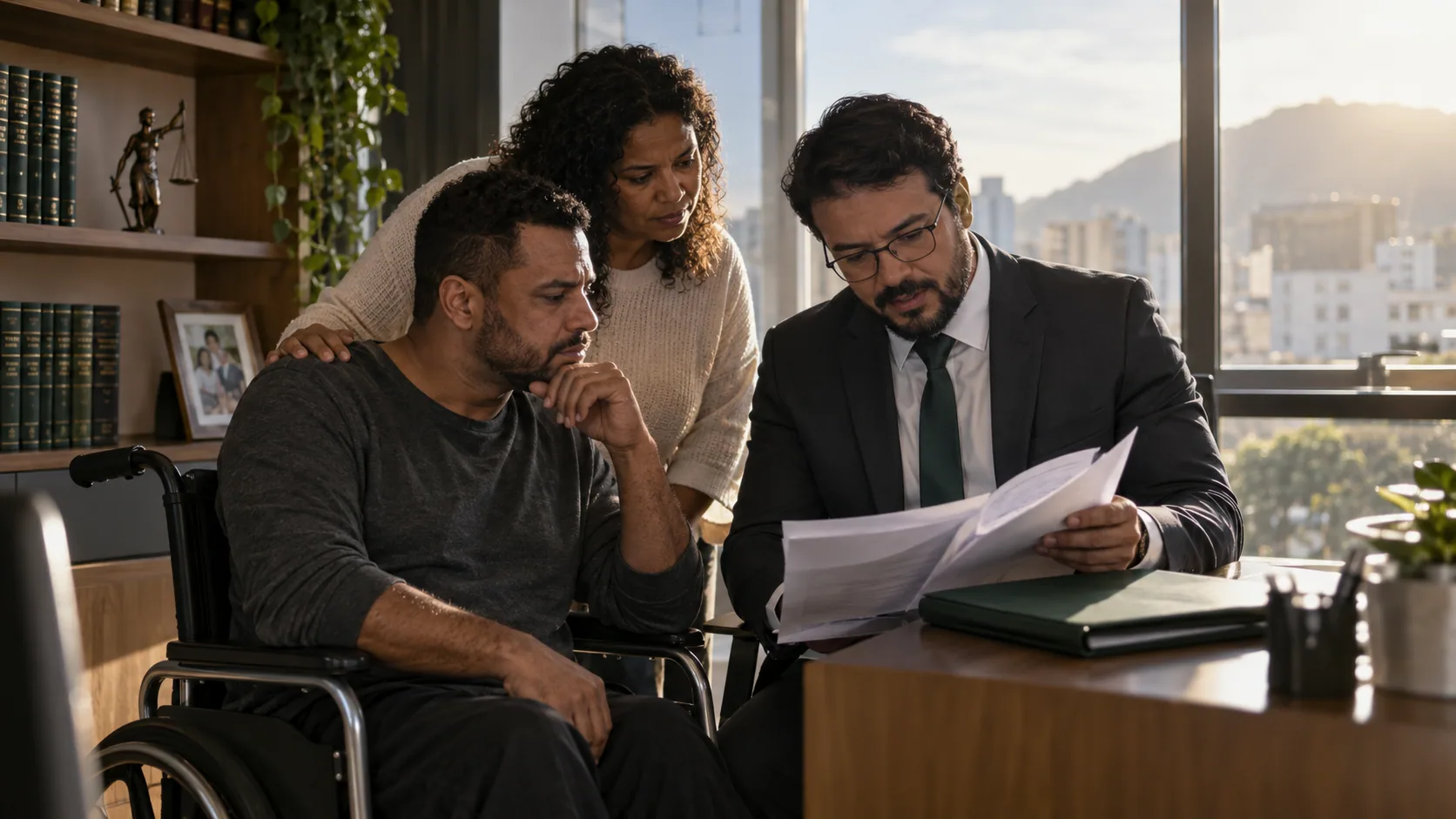 Cena editorial realista sobre Histórico de Trabalho do Adulto, produzida para o Garante Direito