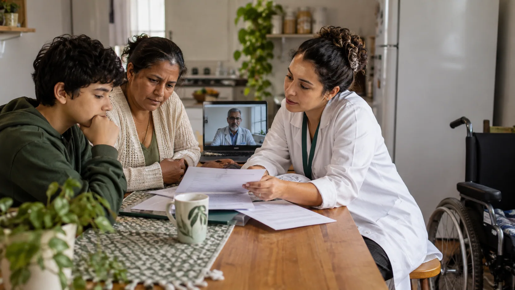Cena editorial realista sobre Laudo por Telemedicina Vale para o BPC? Cuidados com Assinatura e Conteúdo, produzida para o Garante Direito
