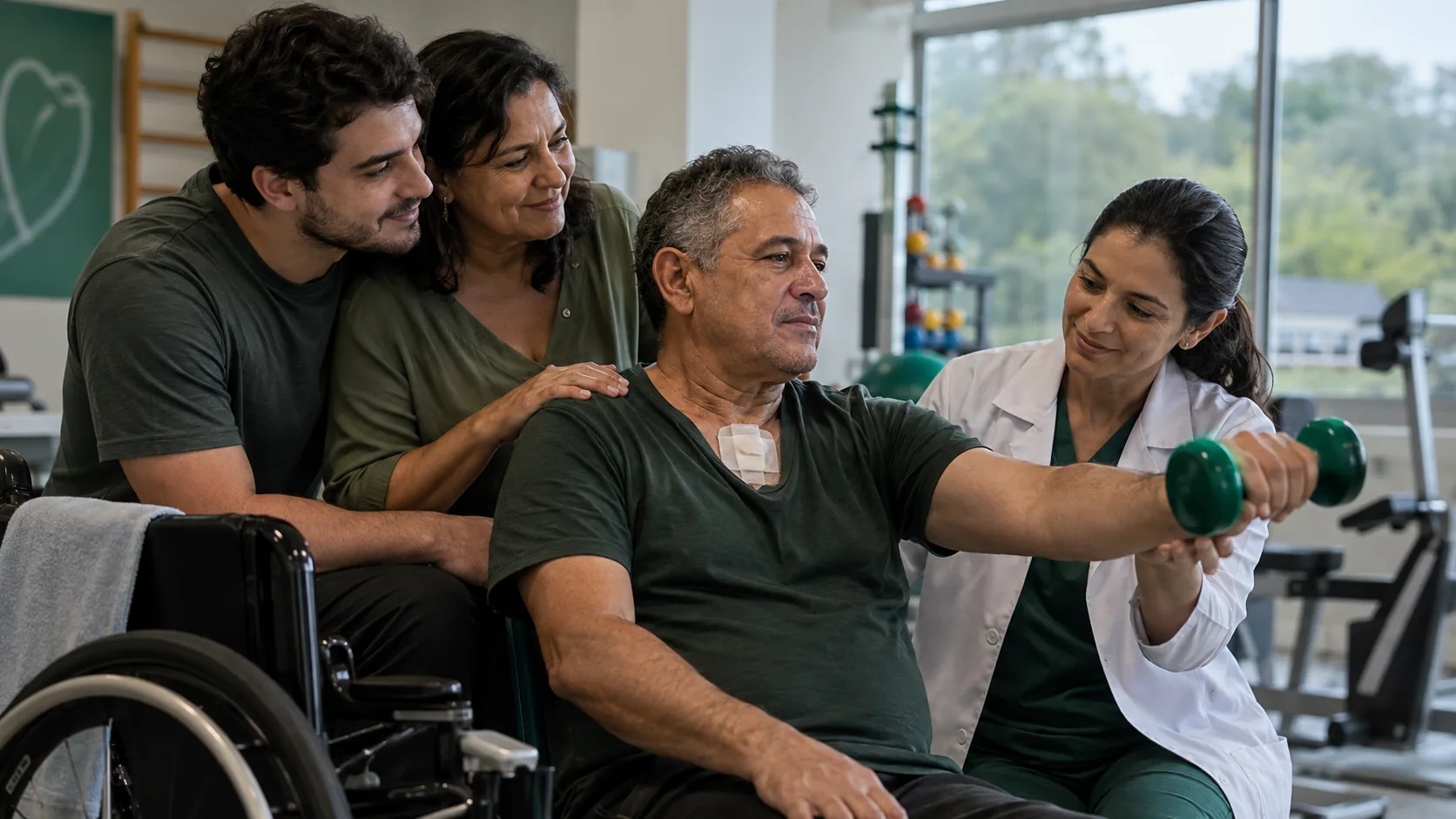 Cena editorial realista sobre Transplante com complicações crônicas, produzida para o Garante Direito