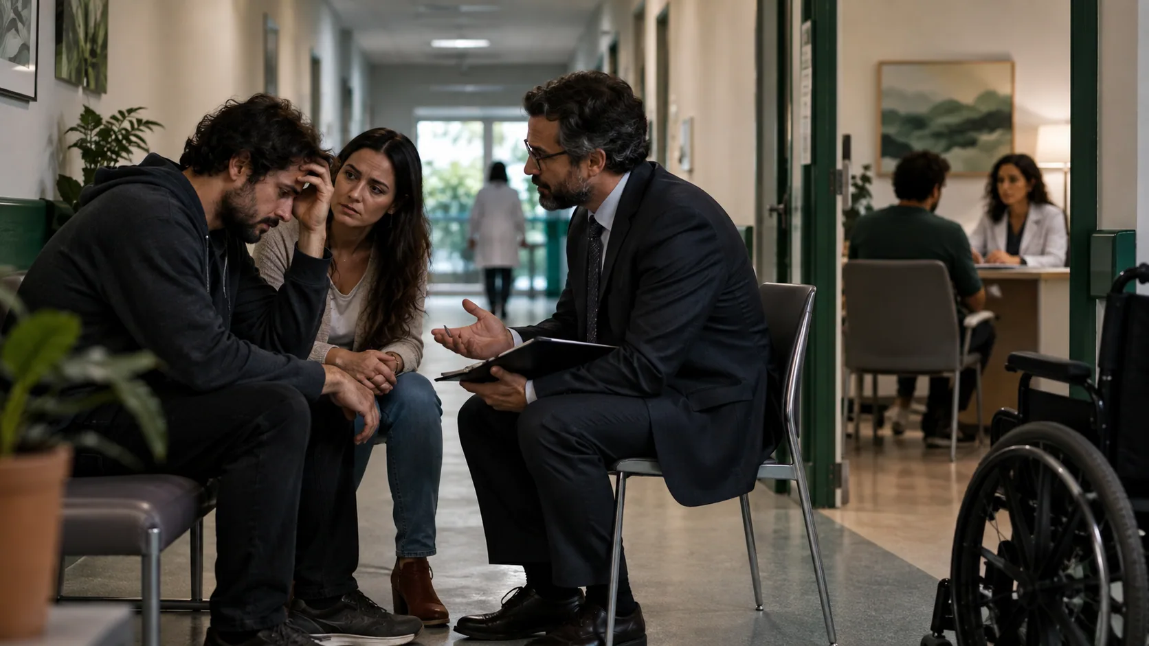 Cena editorial realista sobre Transtorno Bipolar em episódio agudo, produzida para o Garante Direito