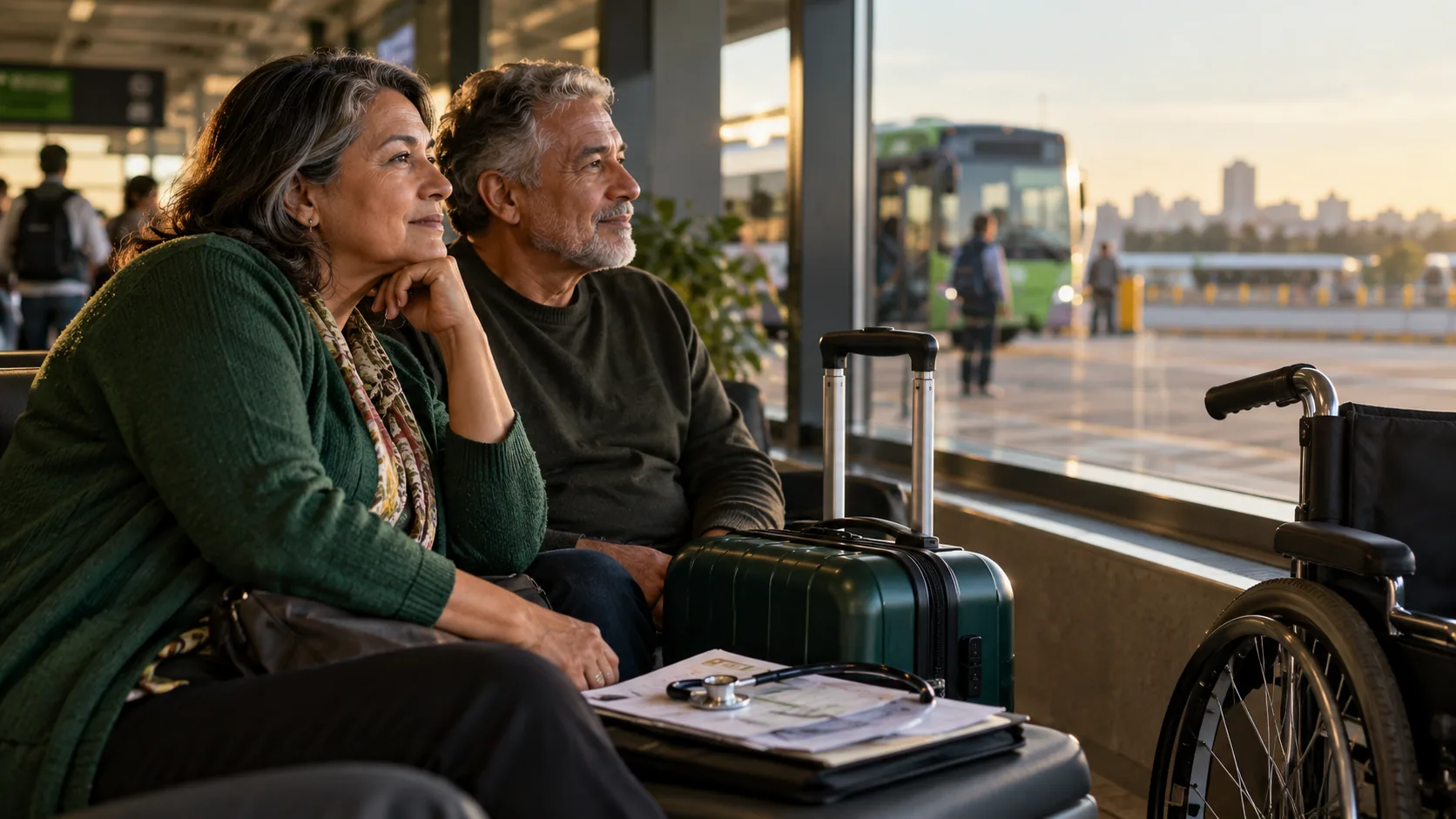 Cena editorial realista sobre Viagem Durante o Auxílio por Incapacidade, produzida para o Garante Direito